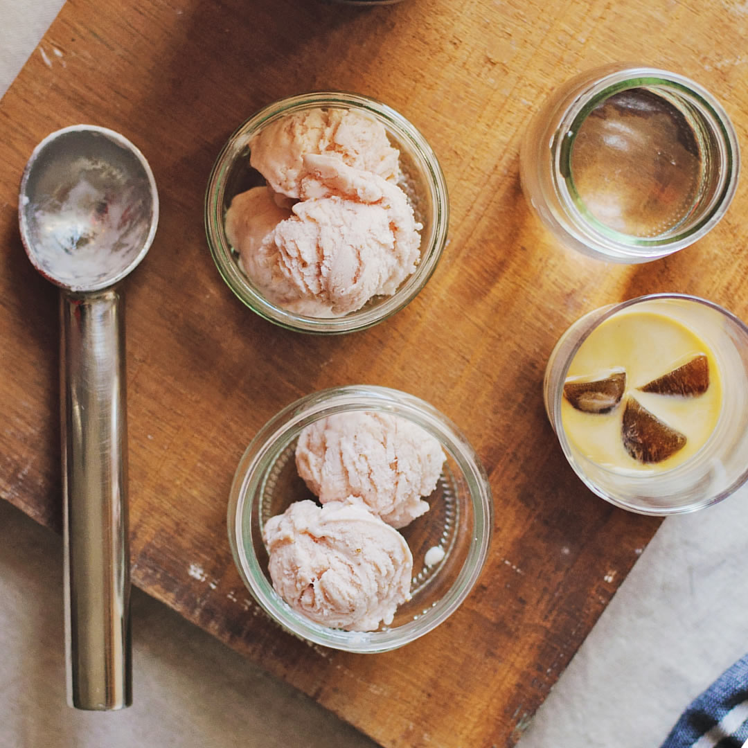 Low calorie gelato with coconut milk Italian recipe