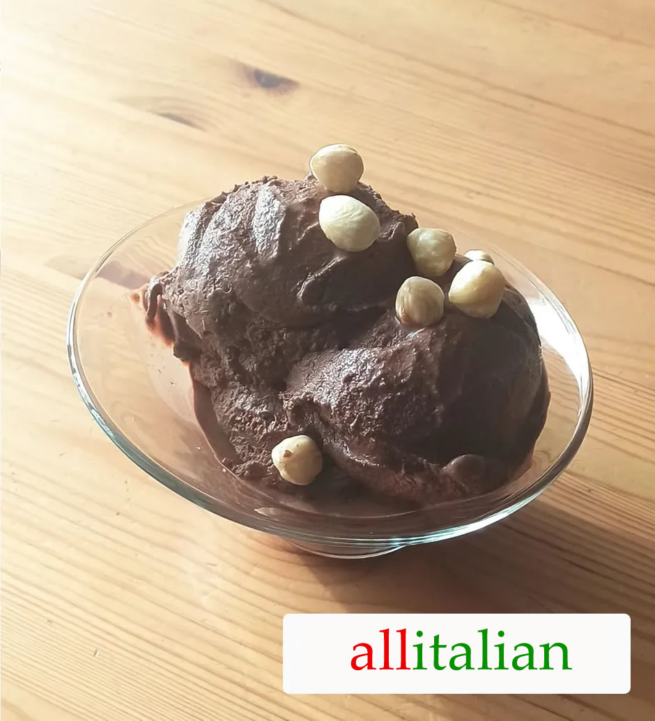 Homemade chocolate gelato