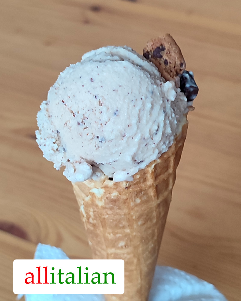 A homemade cookie ice cream cone