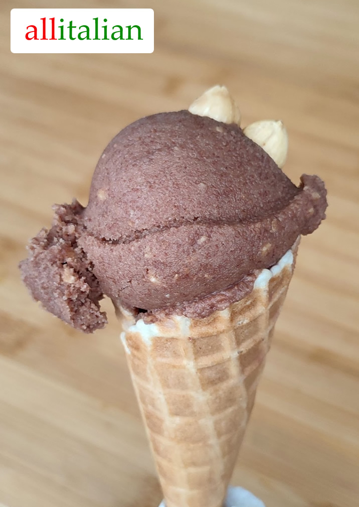 Homemade vegan bacio ice cream