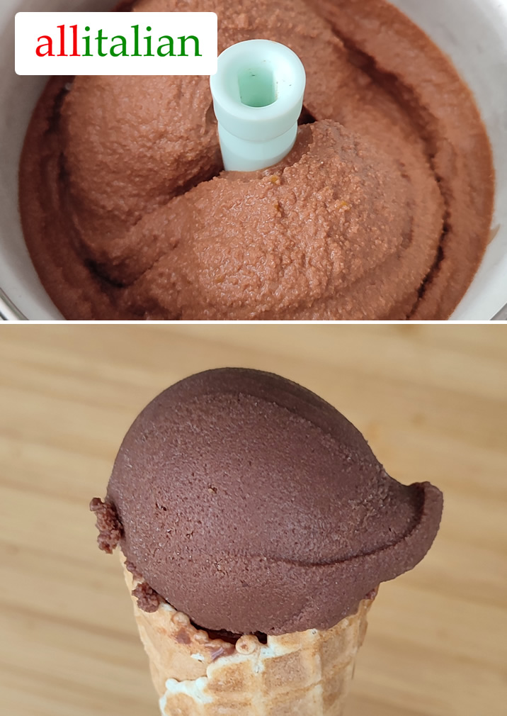 Vegan chocolate & lemon sorbet  homemade with ice cream maker