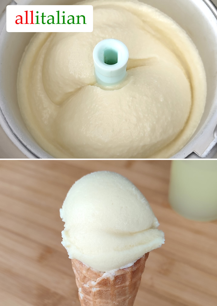 Homemade vegan limoncello ice cream