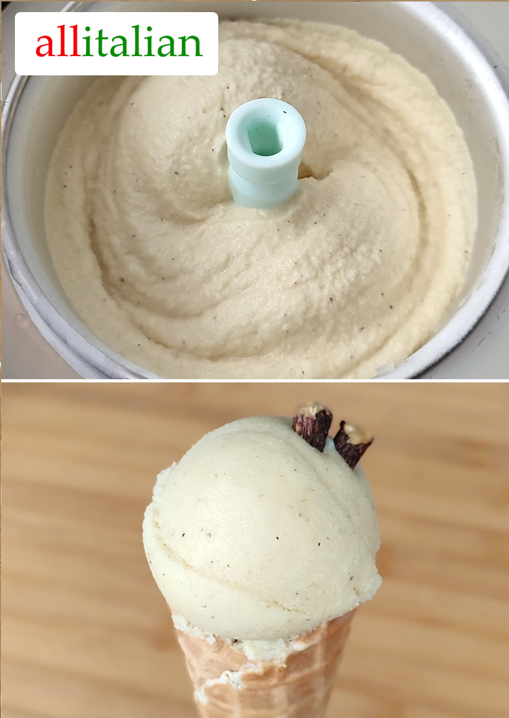 Vegan licorice ice cream homemade with ice cream maker