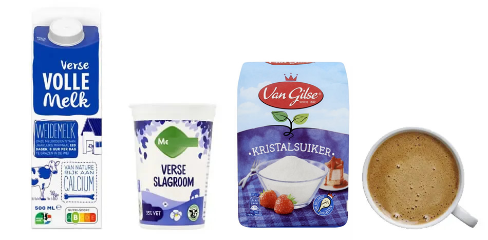 koffie-ijs ingrediënten