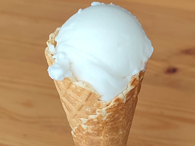 Homemade coconut ice cream with the ice cream maker