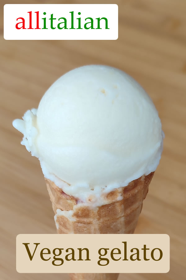 White vegan ice cream with coconut and soy milk on a cone