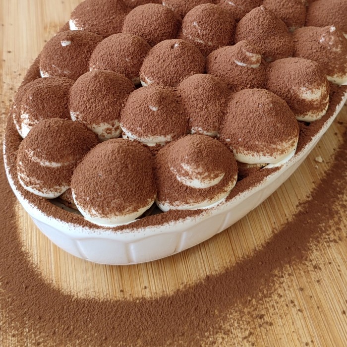 tiramisù gemaakt met gepasteuriseerde eieren